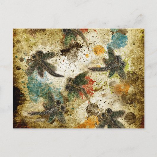 Carte Postale Dragonfly Flit Rustic Splash (Devant)