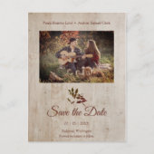 Carte Postale Dragonfly rustique sur bois avec photo en couple (Devant)