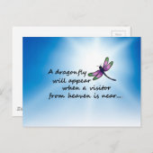 Carte Postale Dragonfly, Visiteur du ciel (Devant / Derrière)