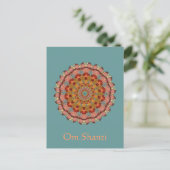 Carte Postale Dragonfly Wing Om Shanti Mandala (Debout devant)