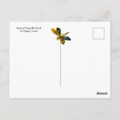 CARTE POSTALE DRAGONFLYE EN OR ANTIQUE AVEC PIERRES PRECIEUSES E (Dos)