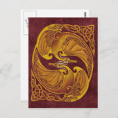 Carte Postale Dragons celtiques ornementaux (Devant / Derrière)