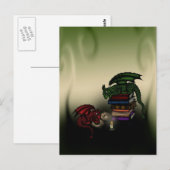 Carte Postale Dragons de bibliothèque (Devant / Derrière)