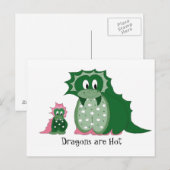 Carte Postale Dragons de dessin animé mignons (Devant / Derrière)