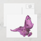 Carte Postale Dragons de dessin animé pour bébé : Fumé (Devant / Derrière)