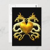 CARTE POSTALE DRAGONS DU COEUR D'OR (Devant / Derrière)