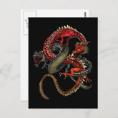 Carte Postale Dragons rouges et noirs (Devant / Derrière)
