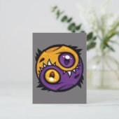 Carte Postale Dragons Yin Yang Or et Violet (Debout devant)
