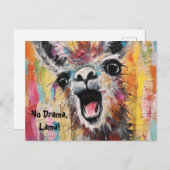 Carte Postale Drama Lama Personnalisable Funky Hipster Mignon (Devant / Derrière)