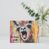 Carte Postale Drama Lama Personnalisable Funky Hipster Mignon (Debout devant)