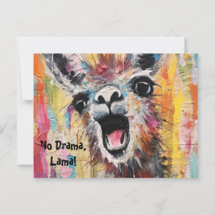 Carte Postale Drama Lama Personnalisable Funky Hipster Mignon