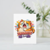 Carte Postale Dramatic Cat Funny Crying Cartoon Art Reaction (Debout devant)