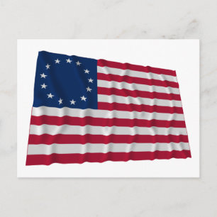 Carte Postale Drapeau 13 étoiles, motif Betsy Ross