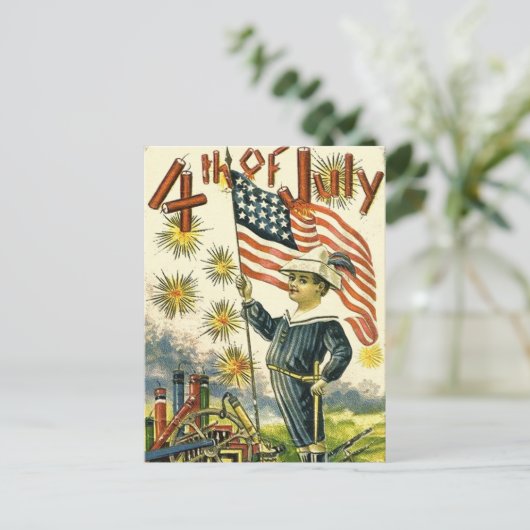 Carte Postale Drapeau 4 juillet (Debout devant)