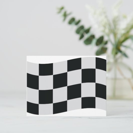 Carte Postale drapeau à damier de course (Debout devant)