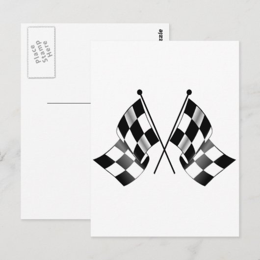 Carte Postale drapeau à damiers (Devant / Derrière)