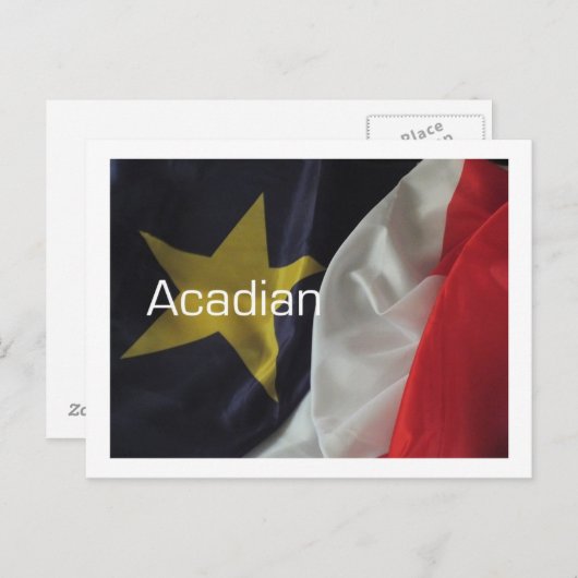 Carte Postale Drapeau acadien (Devant / Derrière)
