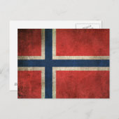 Carte Postale Drapeau affligé par cru de la Norvège (Devant / Derrière)