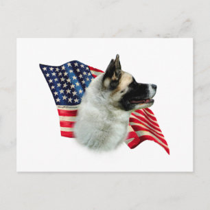 Carte Postale Drapeau Akita; Drapeau Akita Patriotique; Drapeau