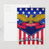 Carte Postale Drapeau Alabama USA (Devant / Derrière)