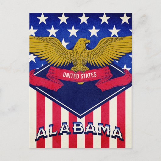 Carte Postale Drapeau Alabama USA (Devant)