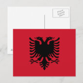 Carte postale Drapeau Albanie (Devant / Derrière)