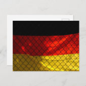Carte Postale Drapeau allemand derrière la clôture de lien de ch (Devant / Derrière)