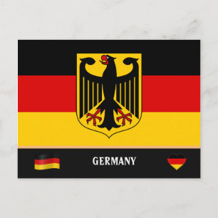 Carte Postale Drapeau allemand et voyage dans le pays allemand /