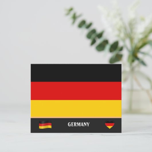 Carte Postale Drapeau allemand et voyage en Allemagne / Allemagn (Debout devant)
