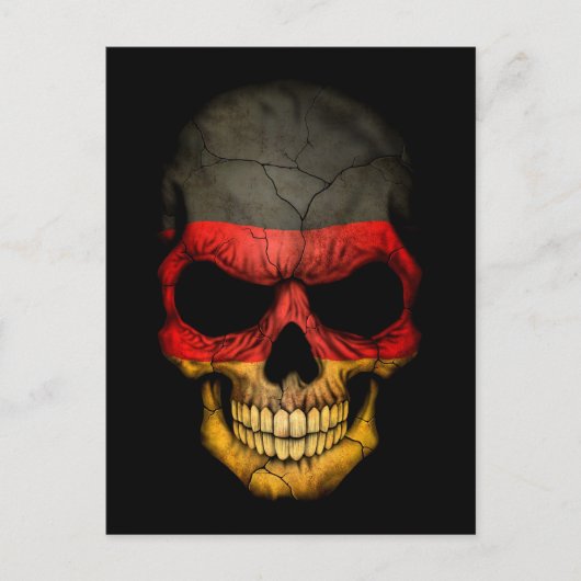 Carte Postale Drapeau allemand sur noir (Devant)