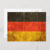 Carte Postale Drapeau allemand Vintage rayé et usé (Devant / Derrière)