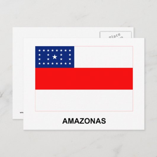 Carte Postale Drapeau Amazonas, Brésil (Devant / Derrière)