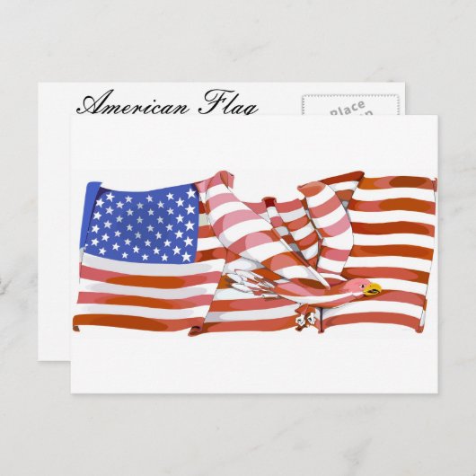 Carte Postale Drapeau américain (Devant / Derrière)