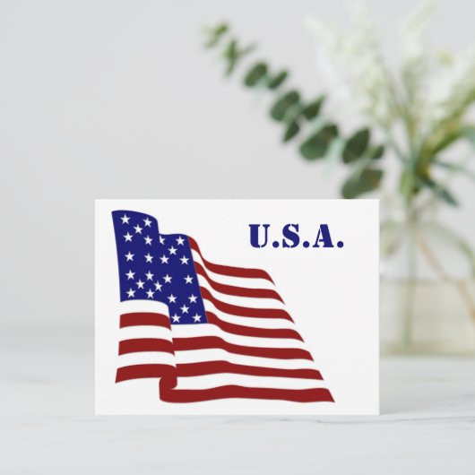 Carte Postale Drapeau américain (Debout devant)