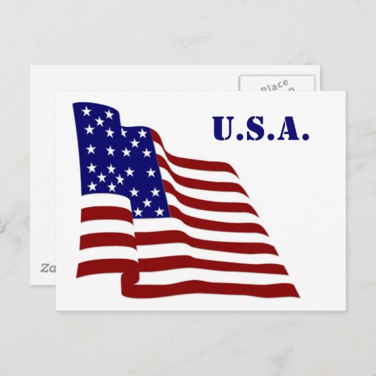 Carte Postale Drapeau américain (Devant / Derrière)