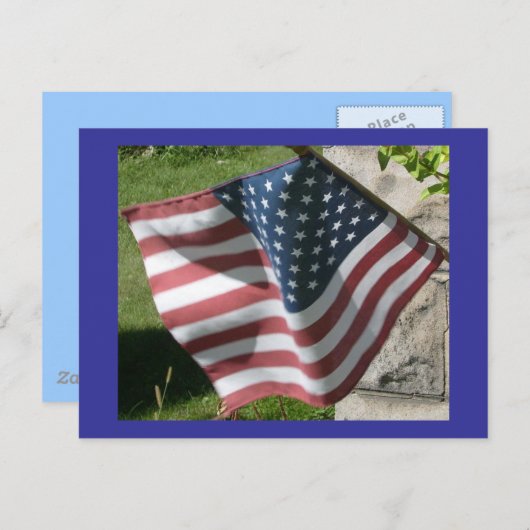 Carte postale drapeau américain (Devant / Derrière)