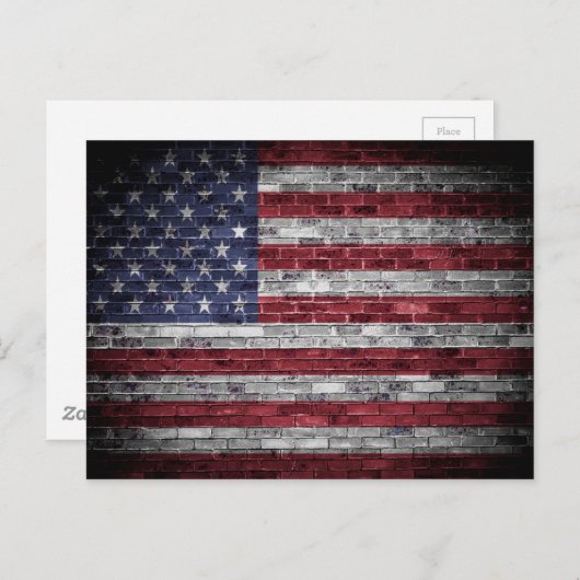 Carte Postale Drapeau américain. (Devant / Derrière)