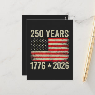 Carte Postale Drapeau américain 250 ans 1776-2026