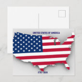 Carte Postale Drapeau Américain 250e Anniversaire 1776-2026 (Devant / Derrière)