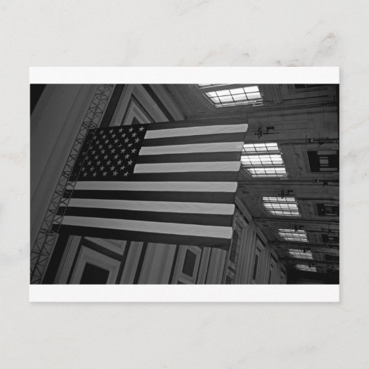 Carte Postale Drapeau américain à Union Station (Devant)