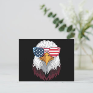 Carte Postale Drapeau Américain Aigle Patriotique 4 Juillet