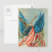 Carte Postale Drapeau américain Aigle Rose Jour du Souvenir (Devant / Derrière)