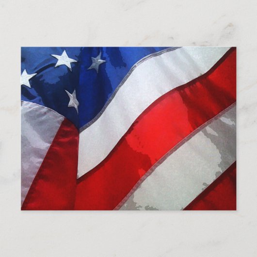 Carte Postale Drapeau américain aquarelle (Devant)
