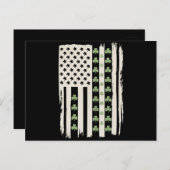 Carte Postale Drapeau américain avec Shamrocks pour St patrick (Devant / Derrière)