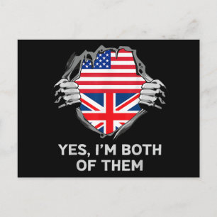 Carte Postale Drapeau américain britannique pour hommes W