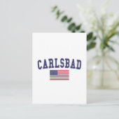 Carte Postale Drapeau américain Carlsbad (Debout devant)