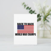 Carte Postale Drapeau Américain Champions du Monde Dos à Dos de  (Debout devant)