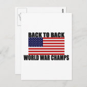 Carte Postale Drapeau Américain Champions du Monde Dos à Dos de  (Devant / Derrière)