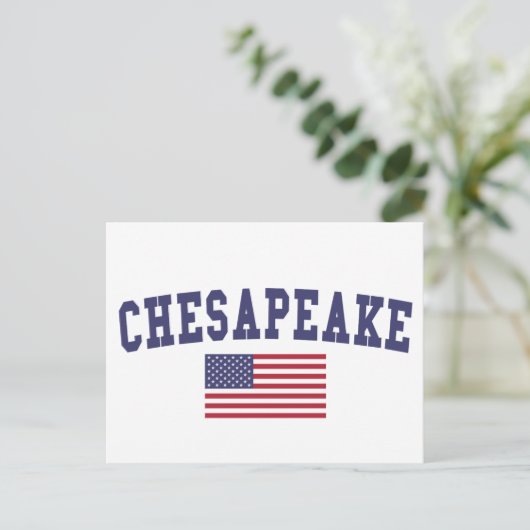 Carte Postale Drapeau américain Chesapeake (Debout devant)