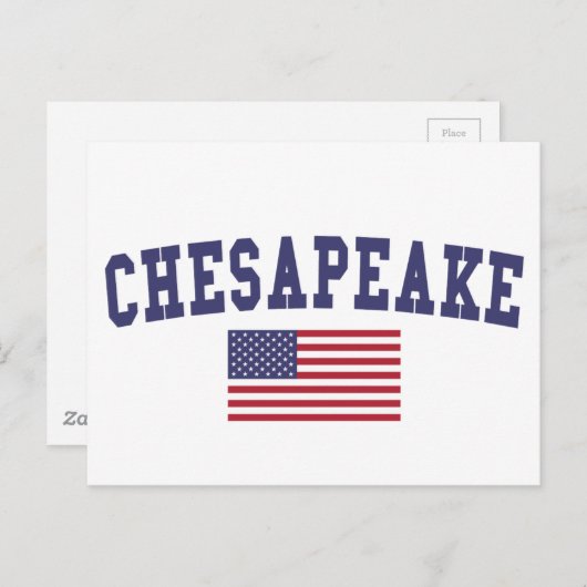 Carte Postale Drapeau américain Chesapeake (Devant / Derrière)
